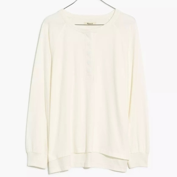 Madewell Tops - New Madewell Resourced Cotton Henley Relaxed Tee Lighthouse